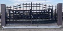 16' Bi-Parting Wrought Iron Gate with Pillars