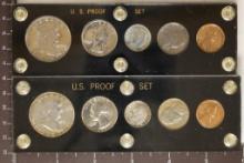 1960 & 1961 US SILVER PROOF SETS IN PLASTIC CASES