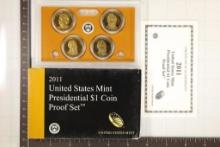 2011 US PRESIDENTIAL DOLLAR 4 PF SET WITH BOX &