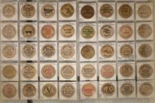 40 ASSORTED WOODEN NICKELS GAMBLERS SUPPLIES,