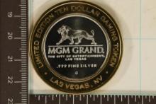 CASINO $10 SILVER TOKEN (UNC) MGM GRAND