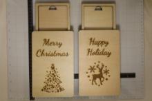 2-HOLIDAY THEMED ENGRAVED CURRENCY GIFT BOXES