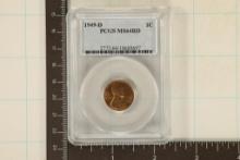 1949-D LINCOLN WHEAT CENT PCGS MS64RD