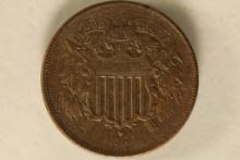 1864 US TWO CENT PIECE IN HARD PLASTIC CAPSULE