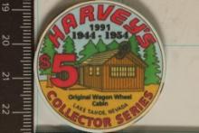 $5 HARVEY'S CASINO CHIP COLLECTORS SERIES