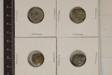 4 ANCIENT TO MEDIEVAL CLAY & LEAD MOLDED COIN SIZE