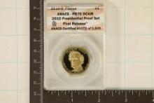 2010-S US PRESIDENTIAL DOLLAR ANACS PR70 DCAM