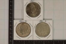 1921-P/D/S MORGAN SILVER DOLLARS