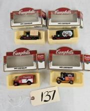 4 - 100th Anniversary Campbell's Die Cast Metal Delivery Trucks