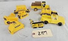 Assortment of Construction toys & Kenworth coin bank