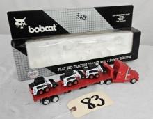 1/50th Bobcat Flatbed Tractor Trailer with 3 Bobcat Skids