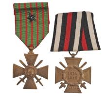 French Military Croix de Guerre & German Hindenburg Cross Medals (C2P)