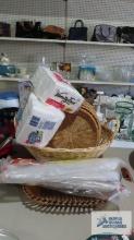 Woven plate holders, baskets and napkins