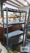 Plastic adjustable shelving unit