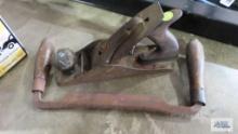 Antique draw knife and wood plane