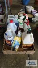 Assorted cleaners and spray bottles