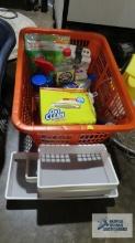 Laundry basket, organizers, OxiClean, Gain Flings, etc