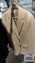 Camel hair and wool suit jackets, one size 43R