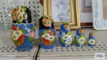 wooden nesting doll set