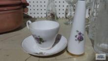 Royal Stewart vase, cup and saucer