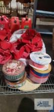 Christmas bows and tins