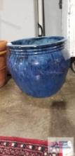 Large heavy blue planter