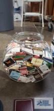 Assorted...matchbooks and fishbowl