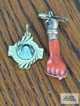 Religious pendant and hand pendant, no markings