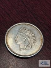 Indian Head one...troy ounce .999 silver coin