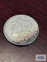 1887 Morgan one dollar coin