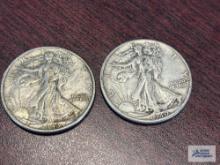 1940 and 1943 Walking Liberty half dollar coins