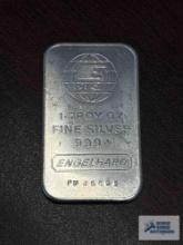 Engelhard 1 troy ounce .999 fine silver bar