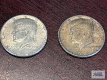 (2) 1964 Kennedy half dollars