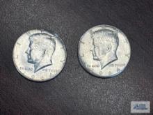 (2) 1964 Kennedy half dollars