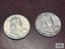 1952 and 1963 Benjamin Franklin half dollars