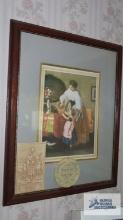 OVER THE GARDEN WALL LITHOGRAPH BY FRED MORGAN AND OTHER FRAMED PRINT