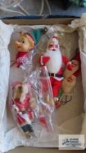 VINTAGE AND ANTIQUE SANTA CLAUS ORNAMENTS AND ELF ORNAMENT