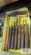 Greenlee wood turning tools with box