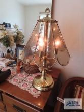 Pair of brass touch lamps