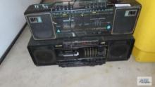 JVC and Magnavox boomboxes