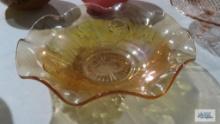 Carnival glass bowl