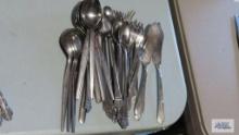 Assorted stainless steel flatware