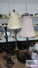 Three candlestick lamps