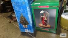 Saint Nicholas Christmas figurine and two foot fiber optic Christmas tree