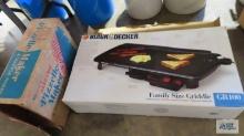 Vintage pizzelle maker and Black & Decker griddle