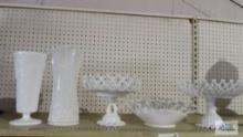 Assorted milk glass