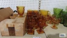 Amber glass stemware