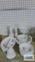 Assorted milk glass including Westmoreland