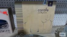 Carafe and four glasses in box