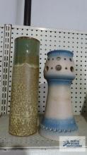 Clay vase and candle holder